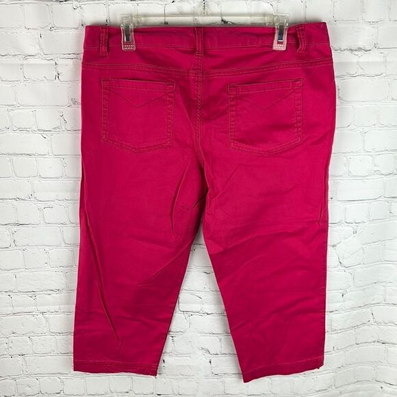 Merona Stretch Red/Pink Cropped Pants Size 12 - Picture 2 of 6
